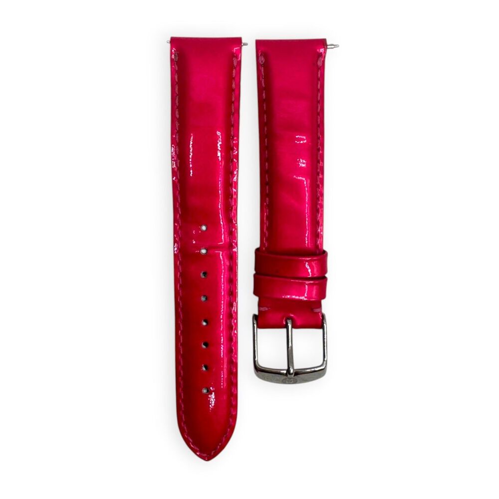 MICHELE 18mm Fandango Hot Pink Genuine Patent Leather Watch Band Strap EUC - Picture 2 of 5